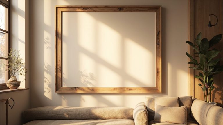 cadre mural en bois: chaleur et relief pour votre salon